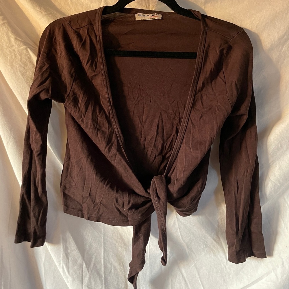Michael star brown wrap top